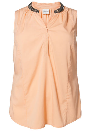 Sleeveless Top with embellished neck